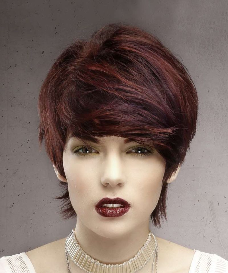 Short Cuts With Heavy Side-Swept Bangs