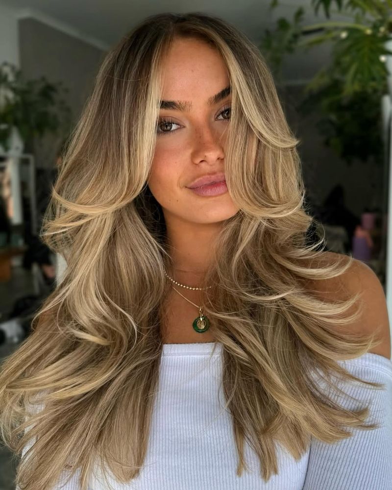 Corte volumoso em camadas