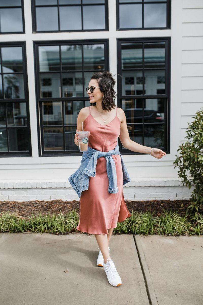 Slip Dress + White Sneakers