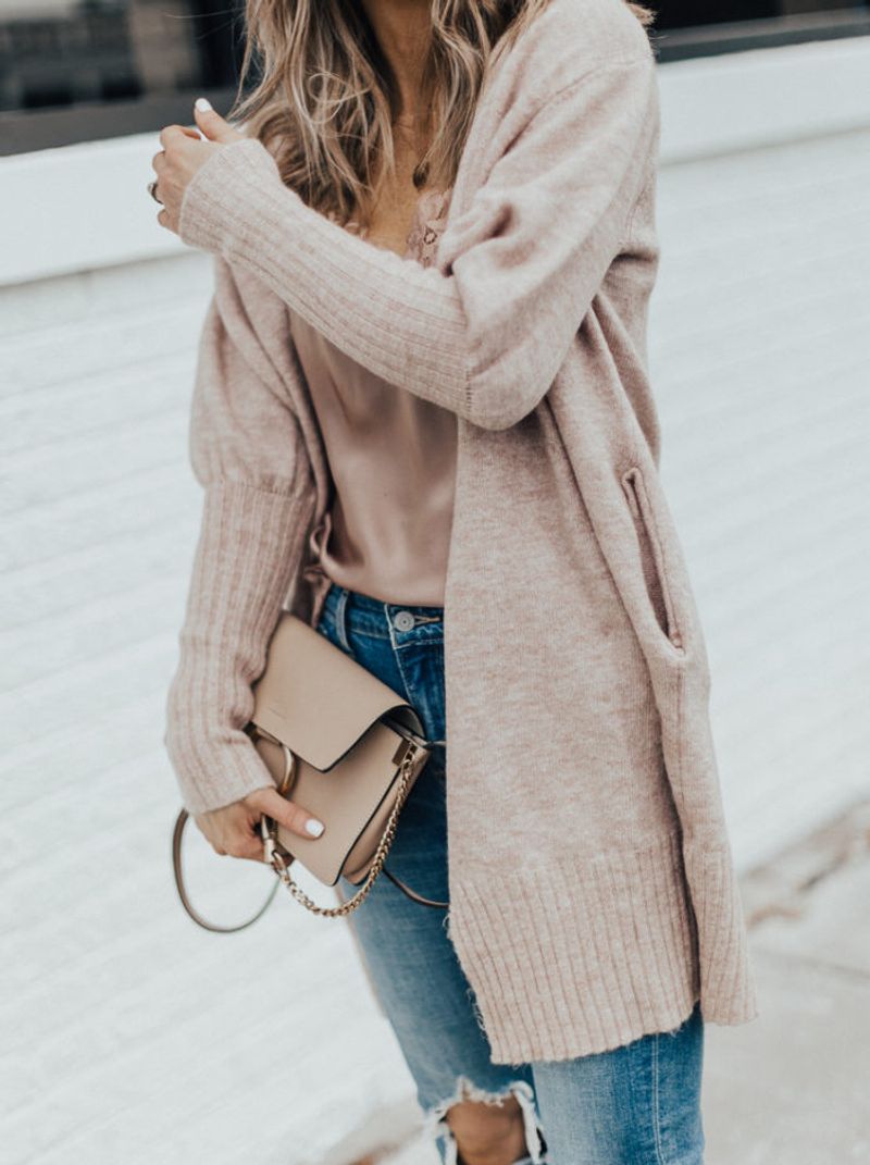 Knit Cardigan and Jeans