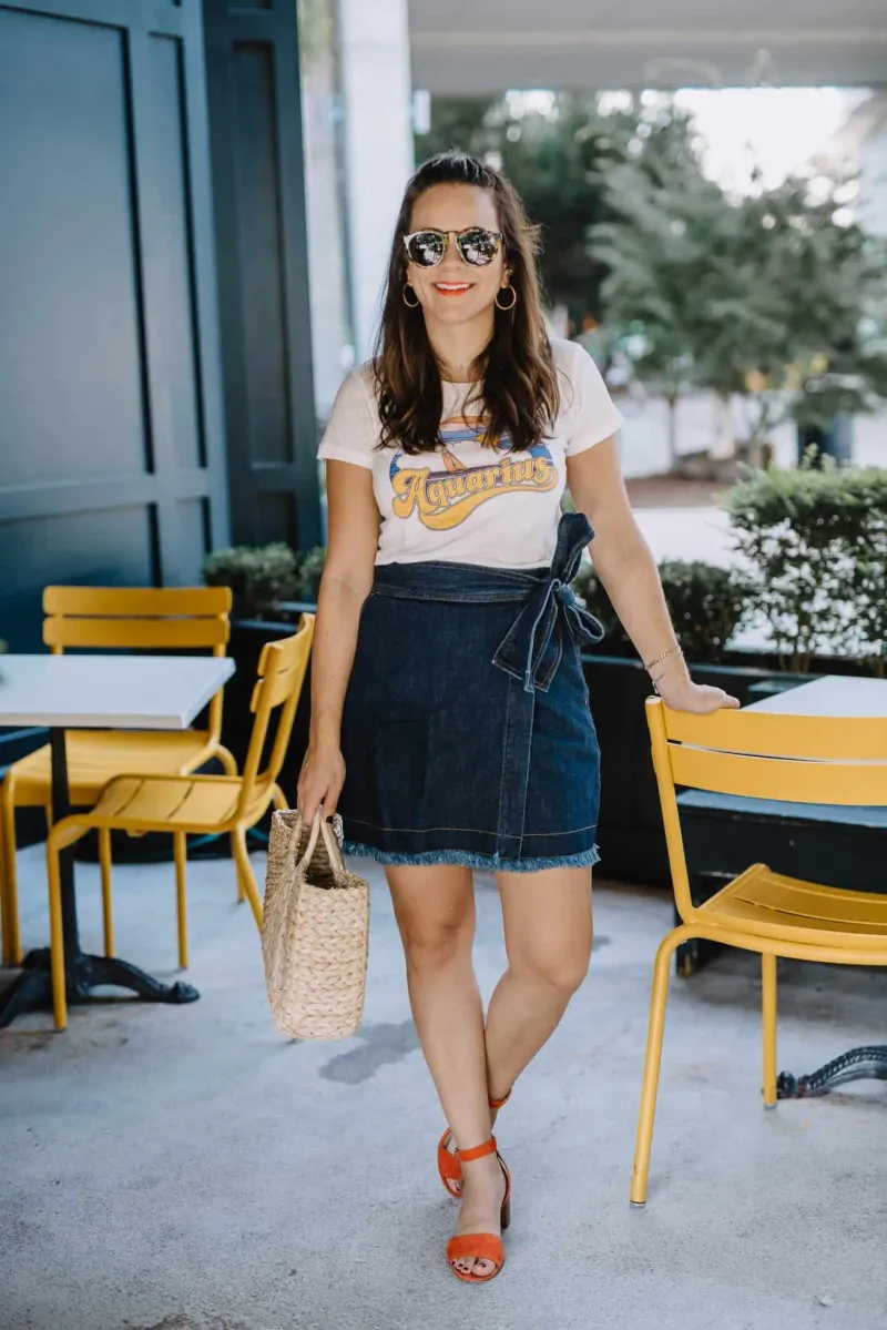 Denim Wrap Skirt