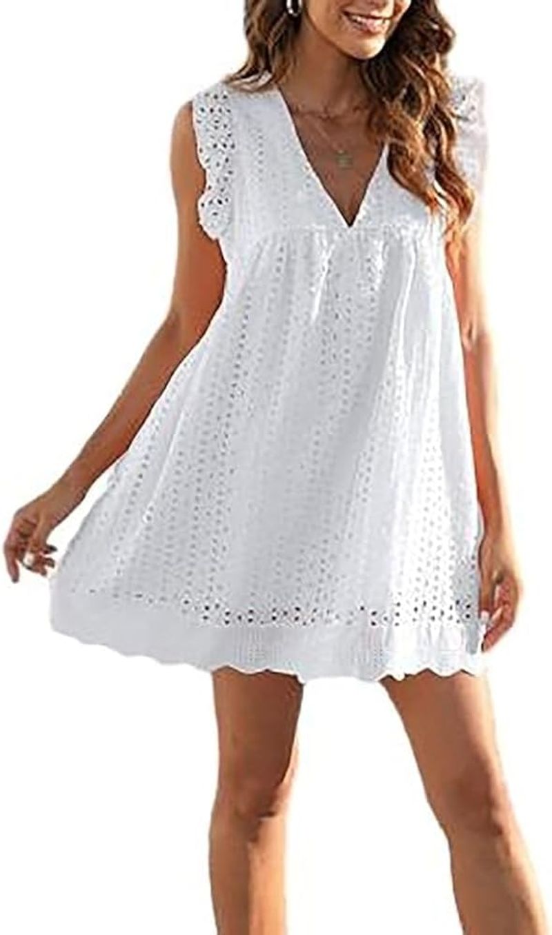Eyelet Mini Dresses