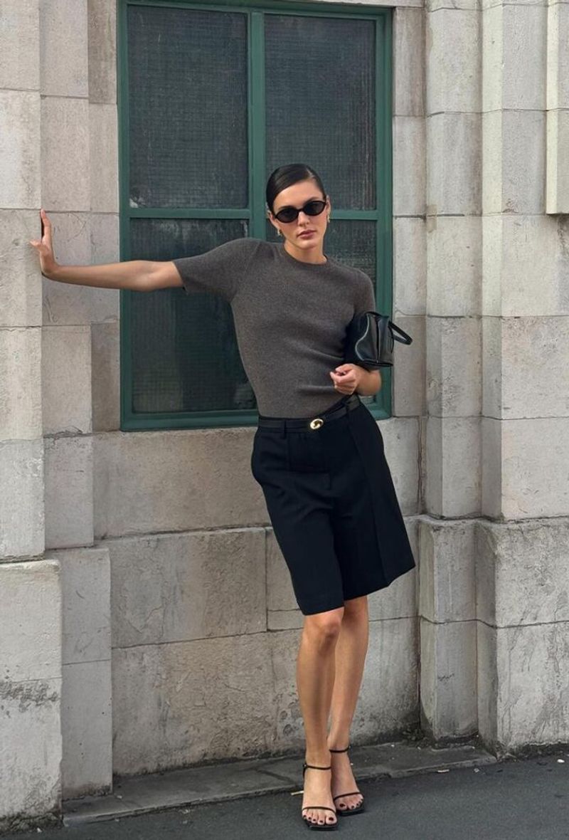 Bermuda Shorts + Tucked Blouse Brilliance
