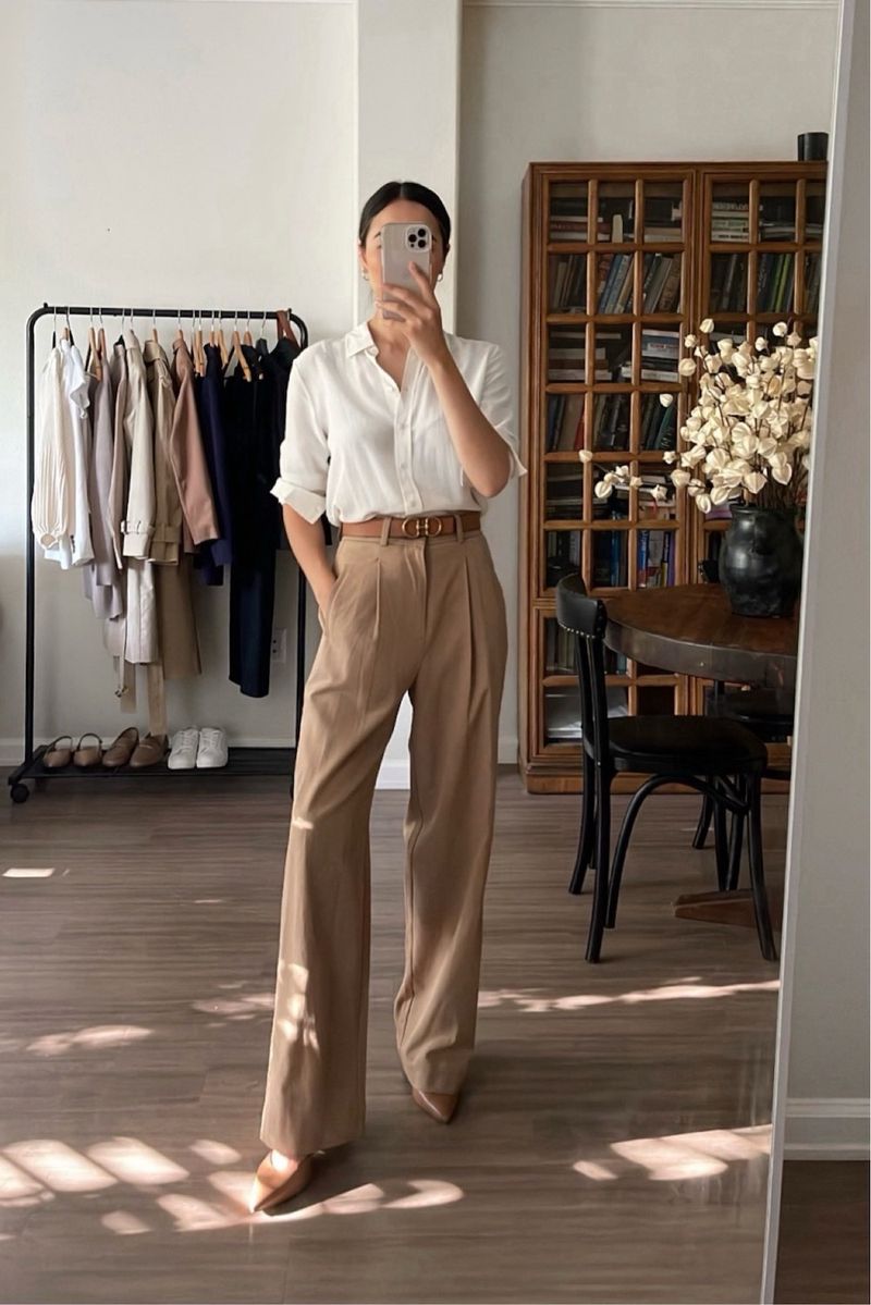 Tailored Linen Office Trousers