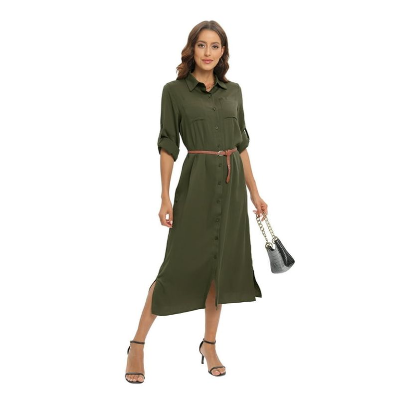 Oversized Shirt Dress with Belt