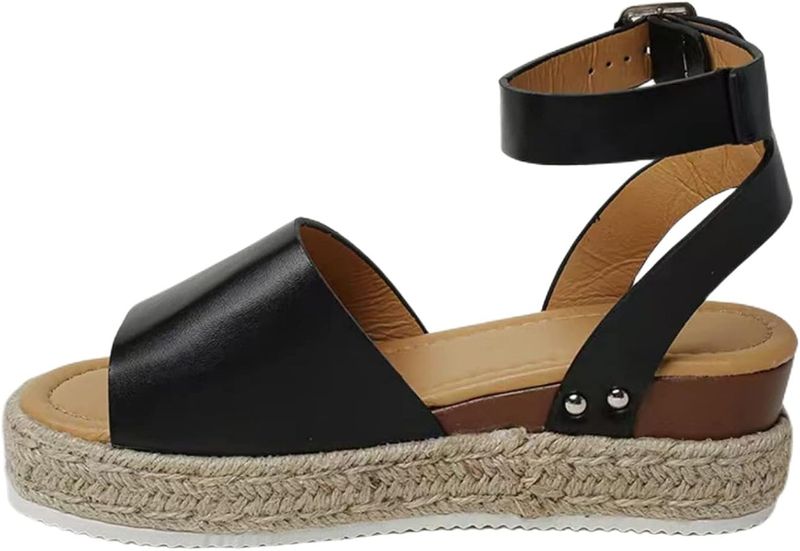 Leather Espadrille Wedges
