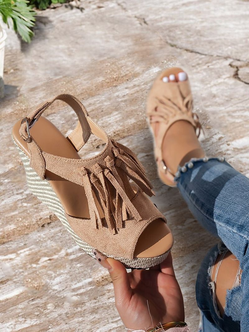 Boho Fringe Wedges