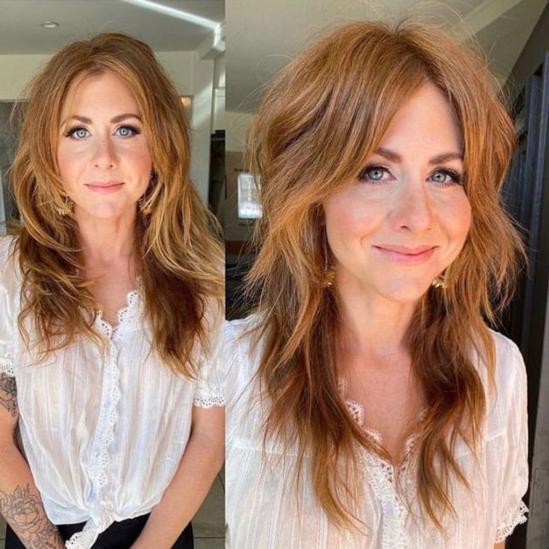 Before-and-After Shag Haircut