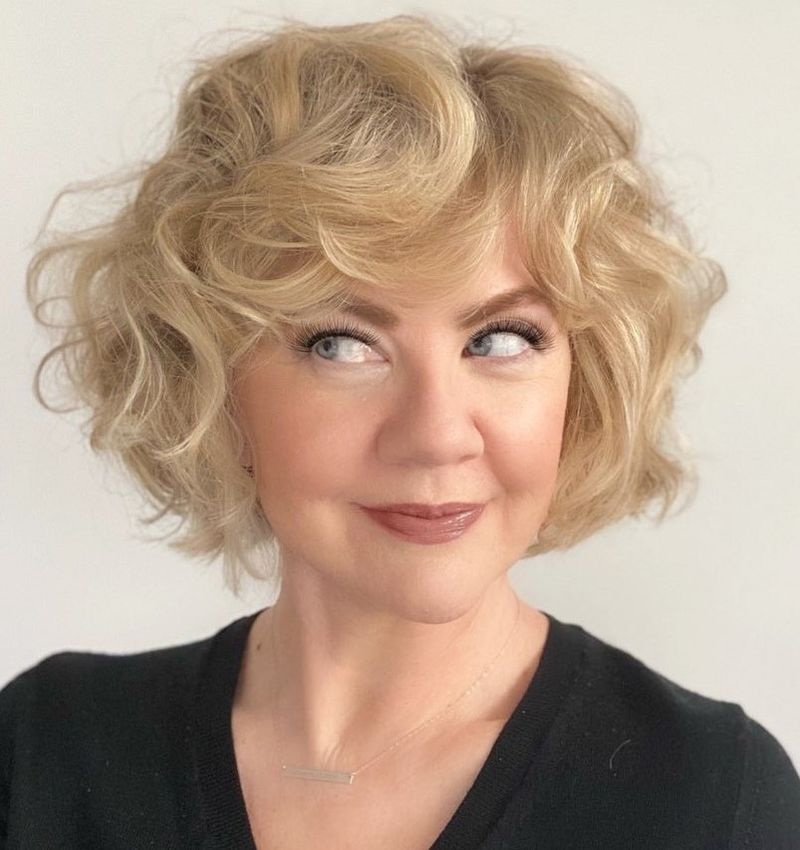 Elegant Layered Bob with Soft Curls