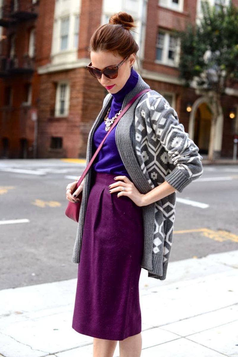 Classic Cardigan and Skirt Combo
