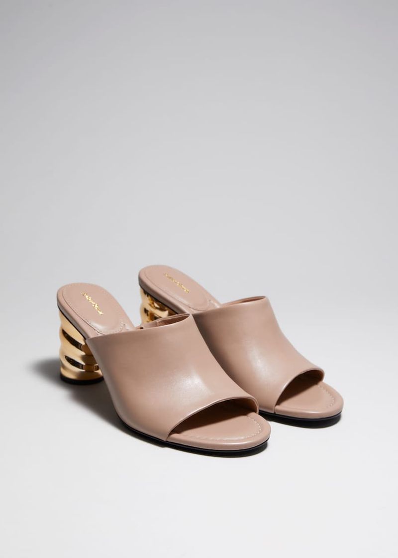 Sculptural Heel Mules