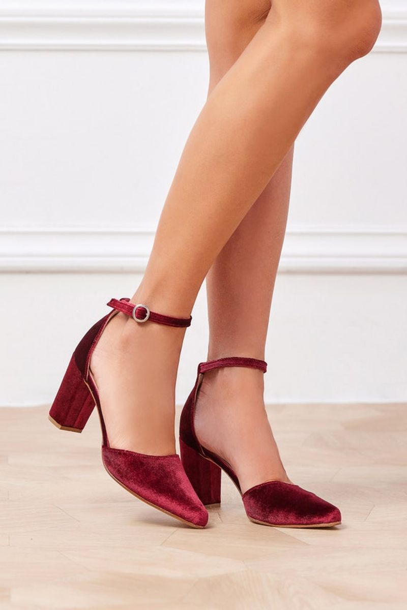 Velvet Block Heels