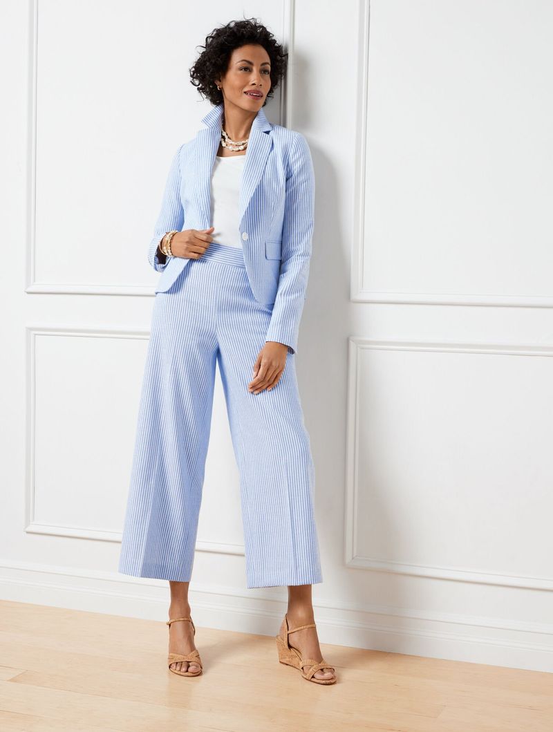 Linen-Blend Cropped Culottes
