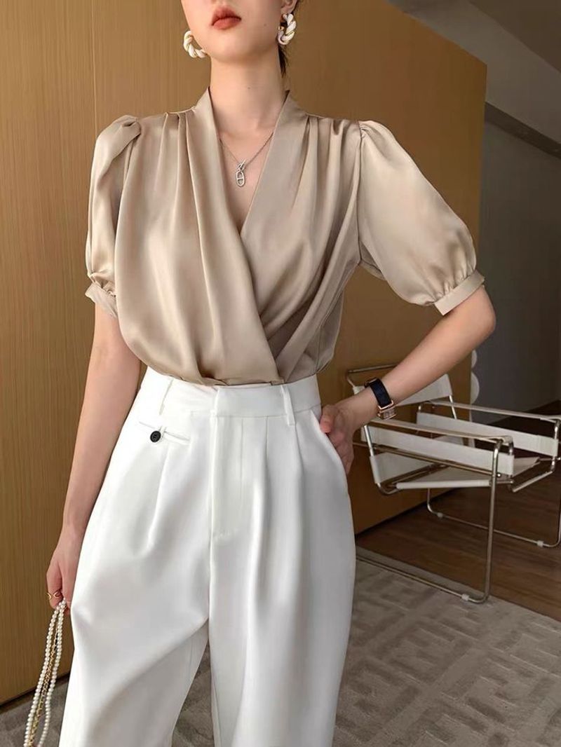 Silky Wrap Blouse