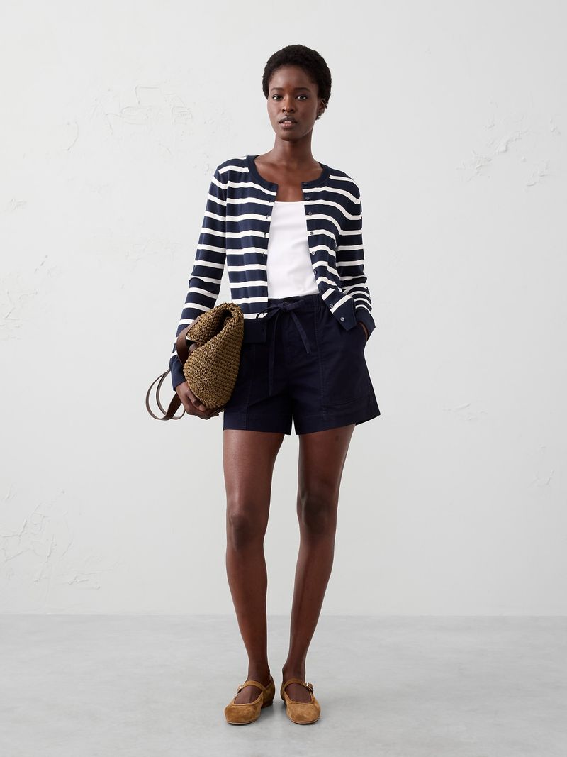 Sailor-Inspired Shorts with Stripes