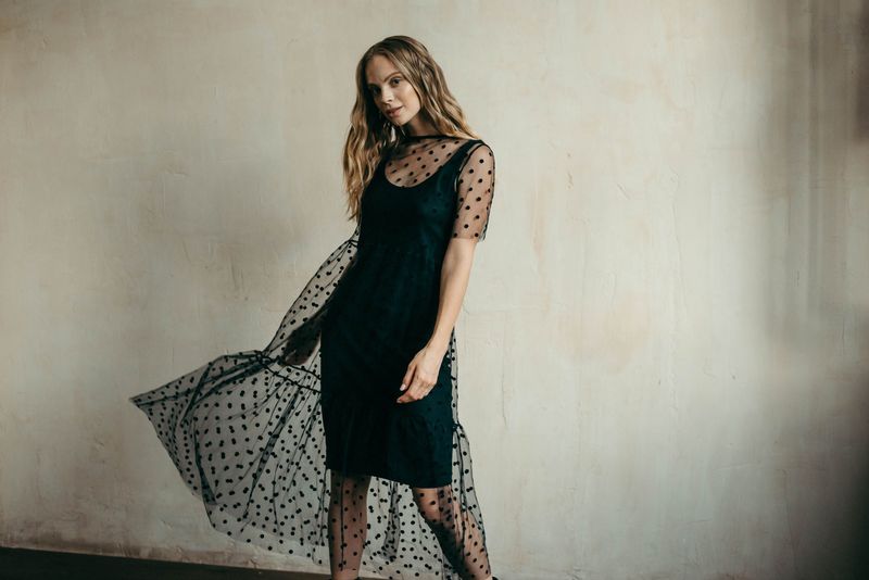 Sheer Overlay Slip Dress