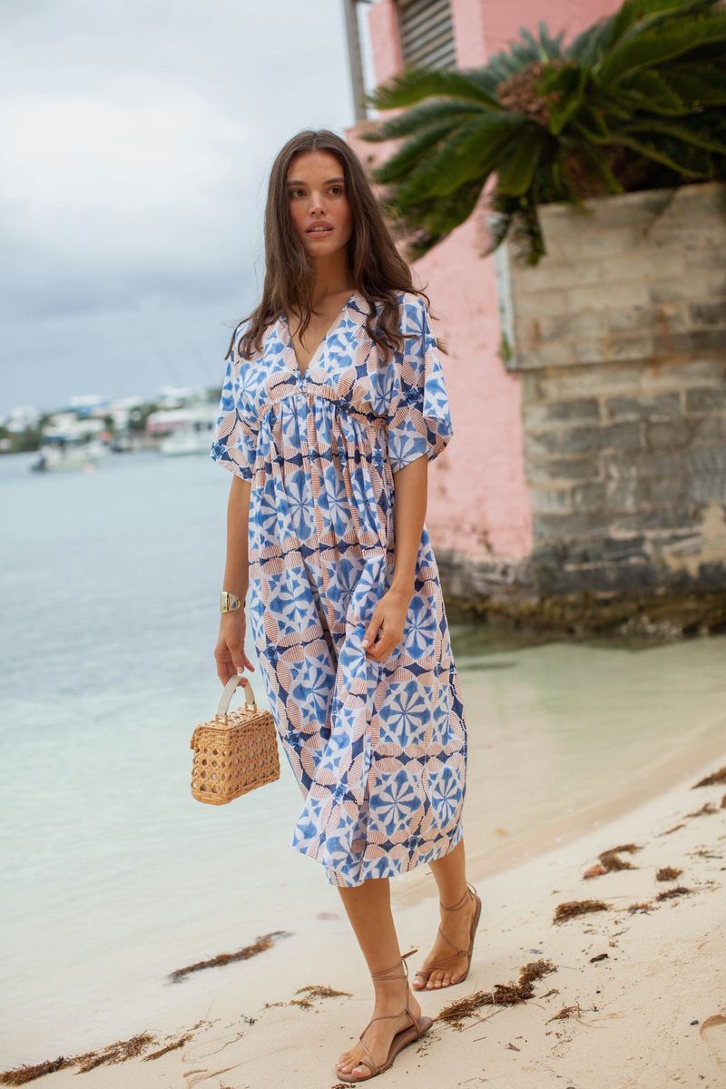 Moroccan Mosaic Cotton Caftan