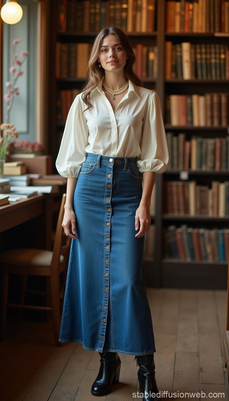 Button-Front Skirt