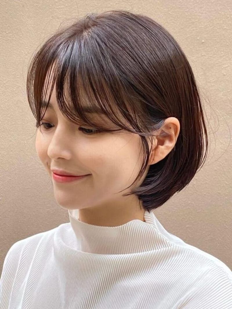 See-Through Bangs with Layered Japanese Bob