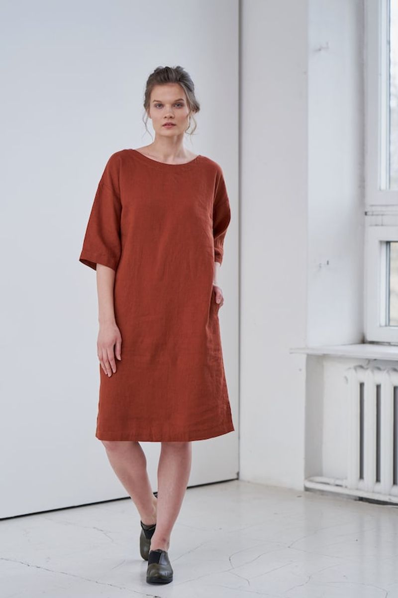 Shift Dresses with Elbow-Length Sleeves