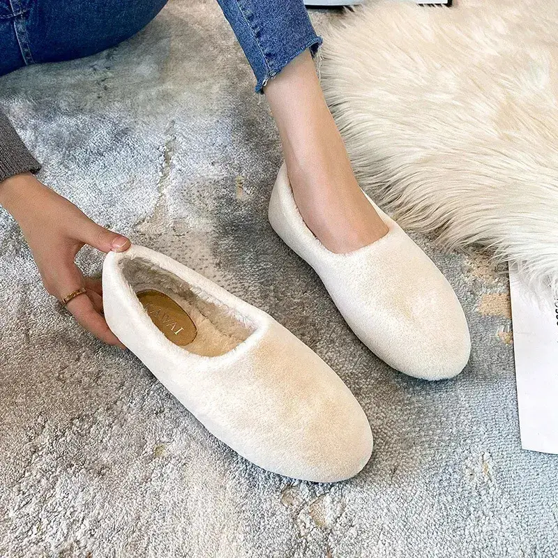Shearling-Lined Ballet Flats