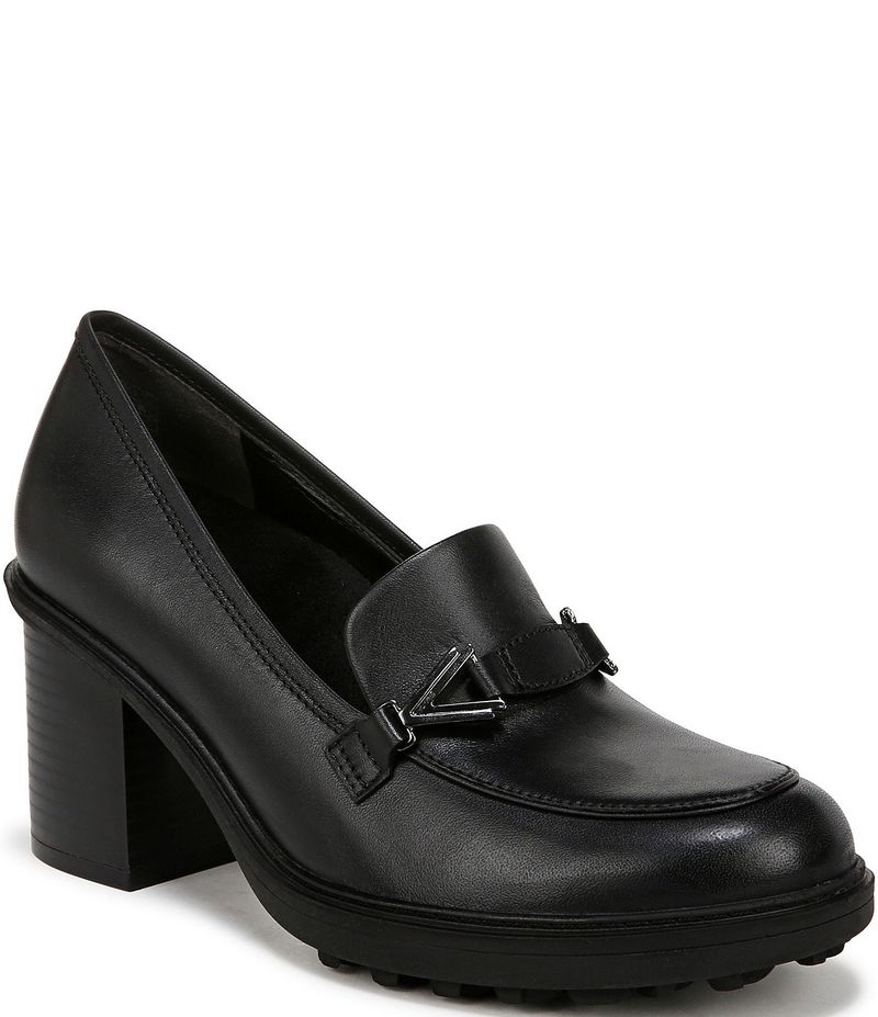 Contoured Leather Loafer Heels