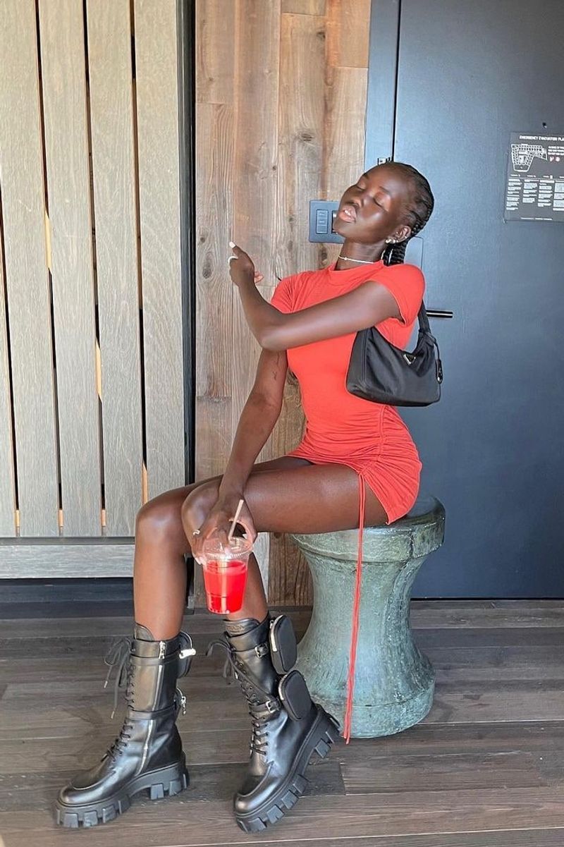 Combat Boots with Summer Dresses