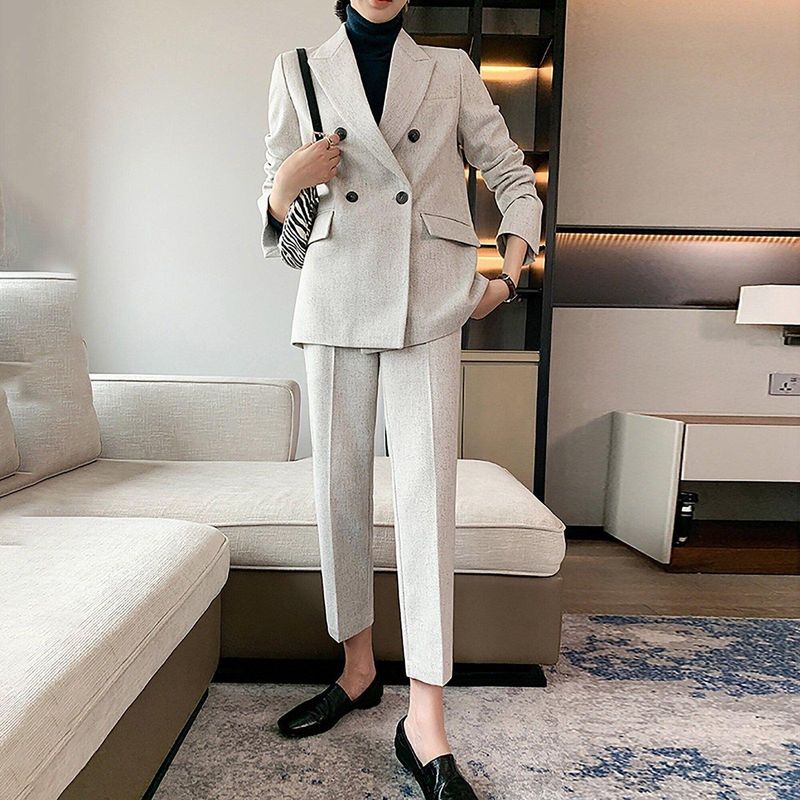 Cropped Trousers and Blazer Combo