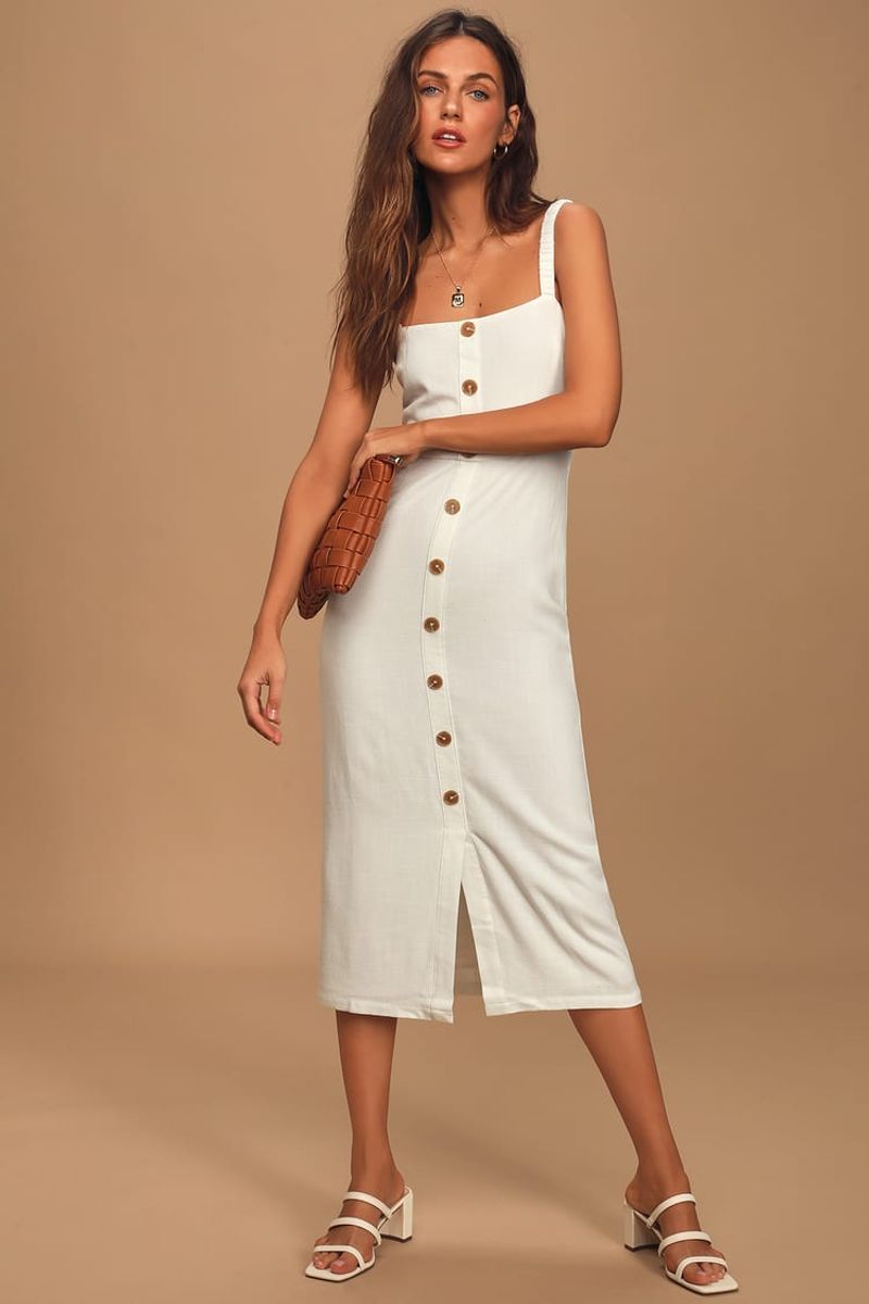 Linen Button-Front Darling