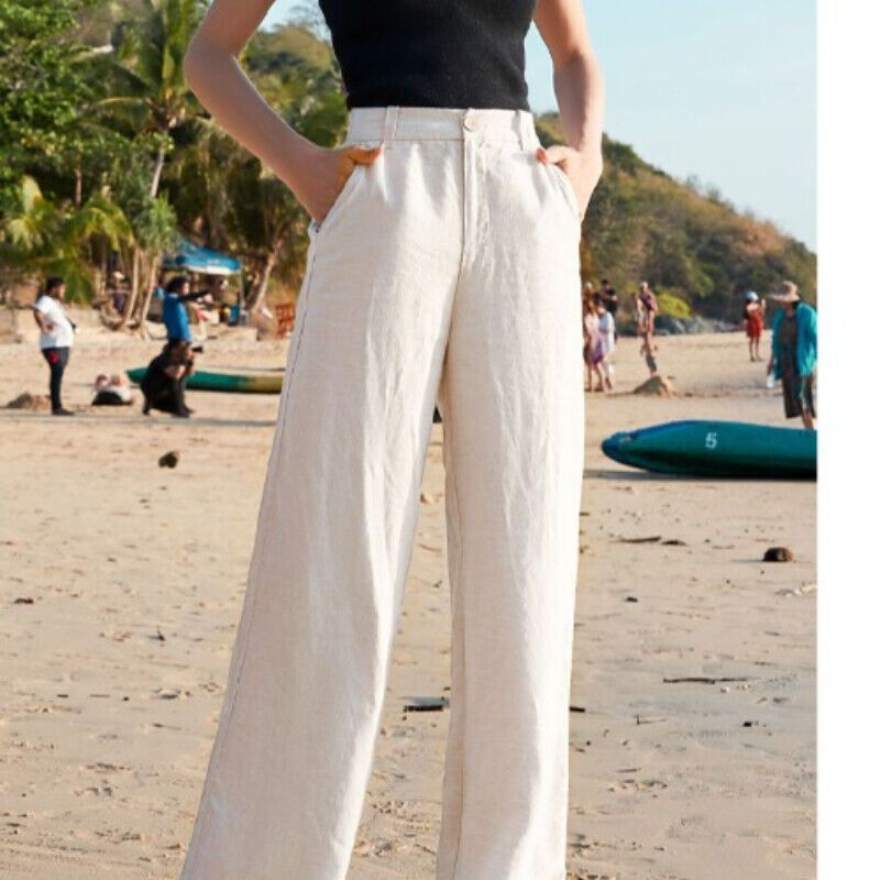 Wide-Leg Linen Trousers