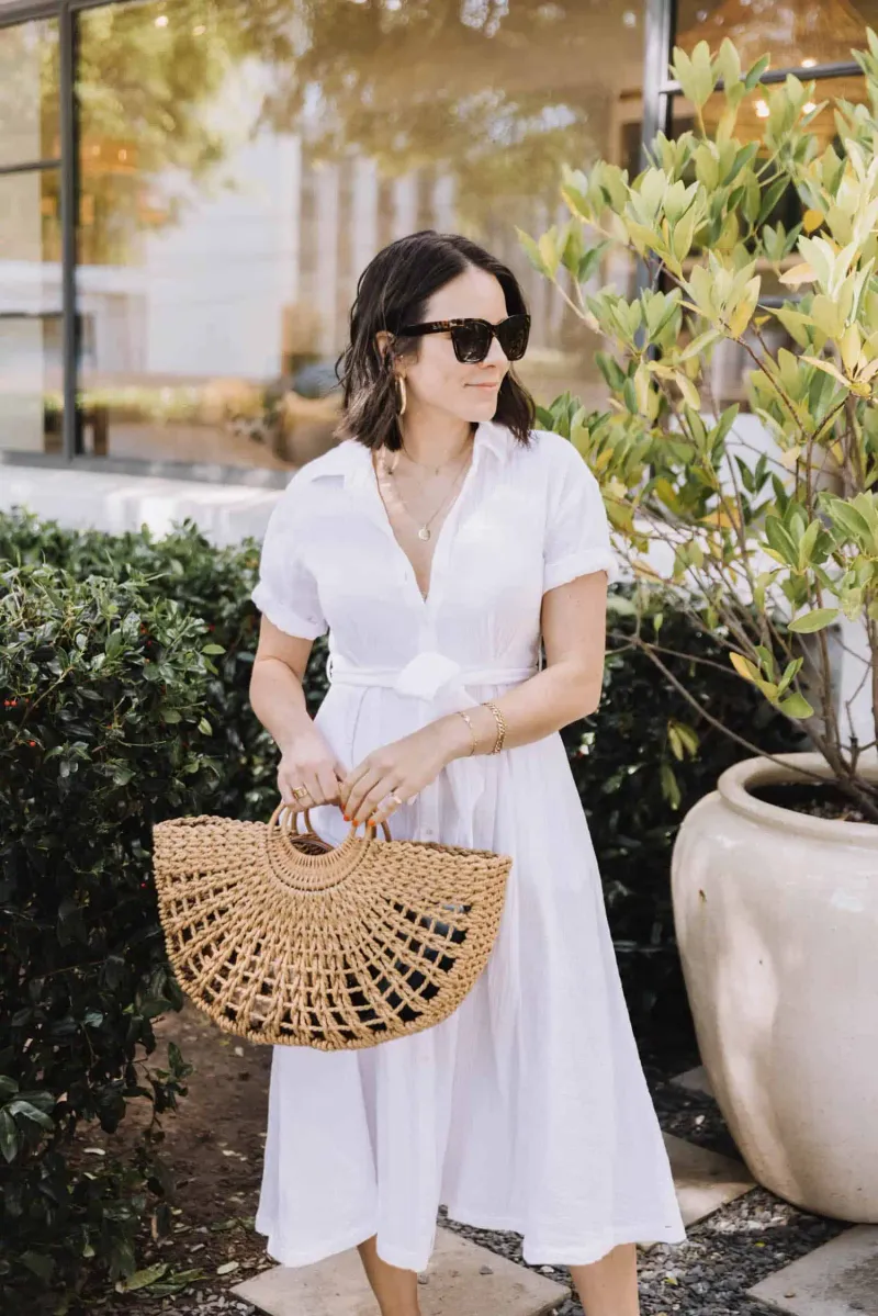 Crisp White Shirt Dress