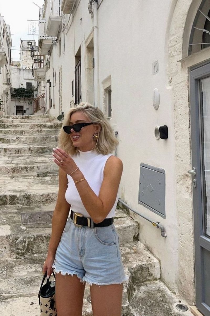 High-Waisted Denim Cutoffs