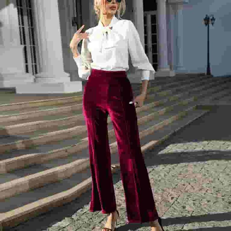 Velvet Palazzo Pants