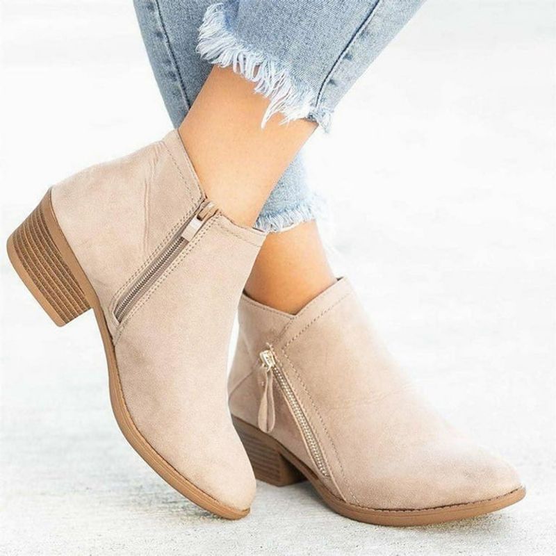 Beige Ankle Boots