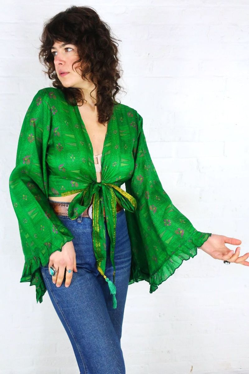 Emerald Green Kimono Top