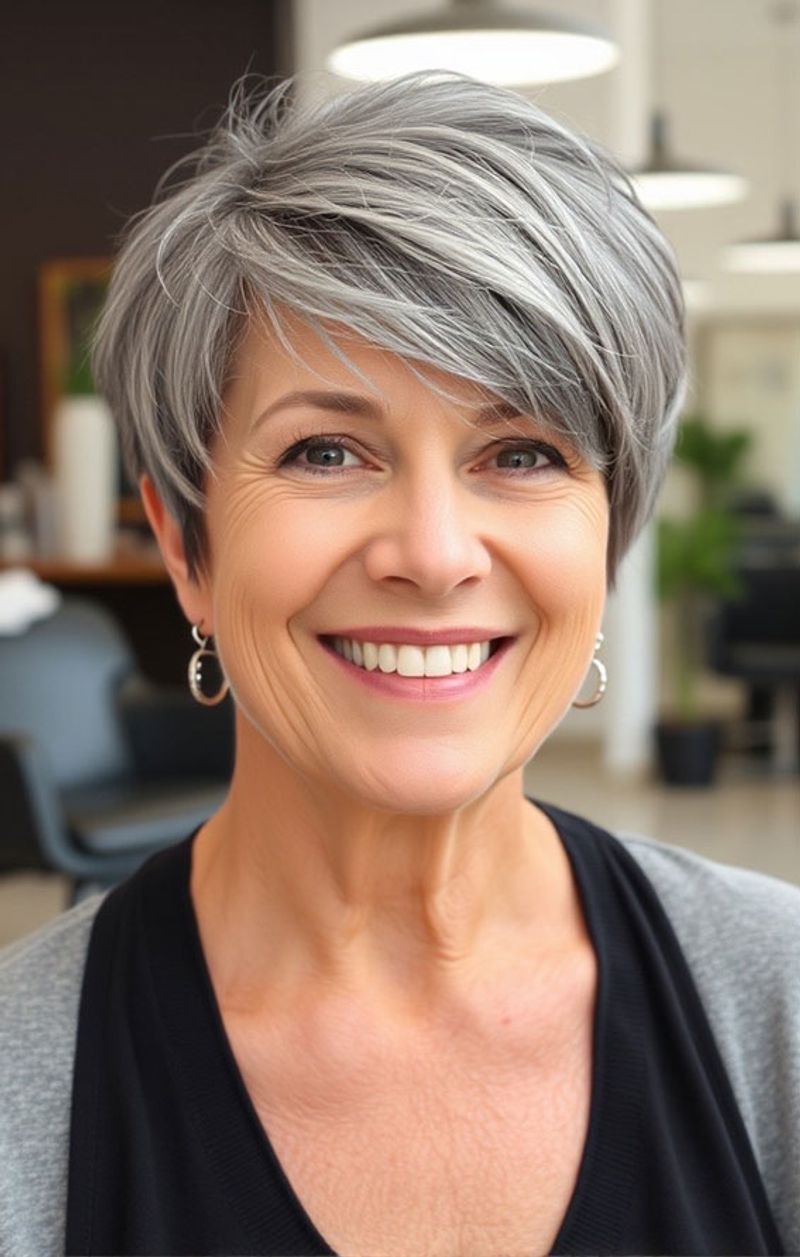 Side-Swept Pixie With Length On Top