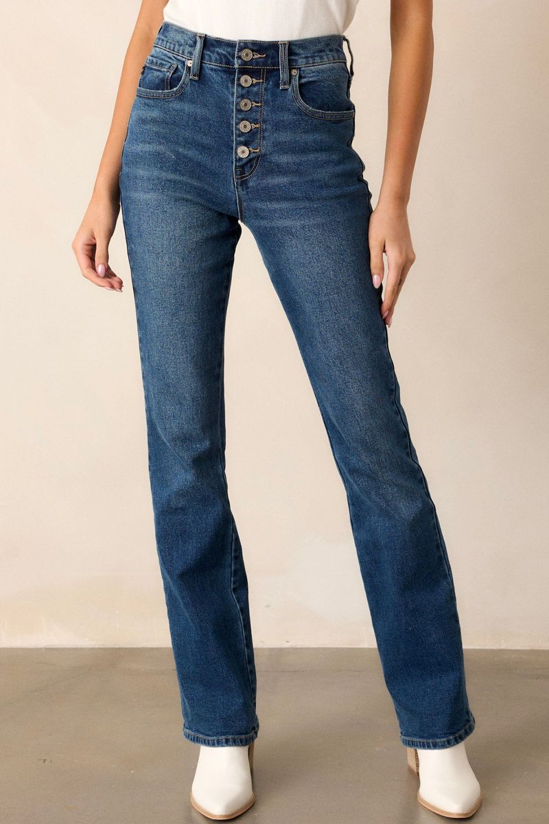 Dark Wash Straight-Leg Jeans