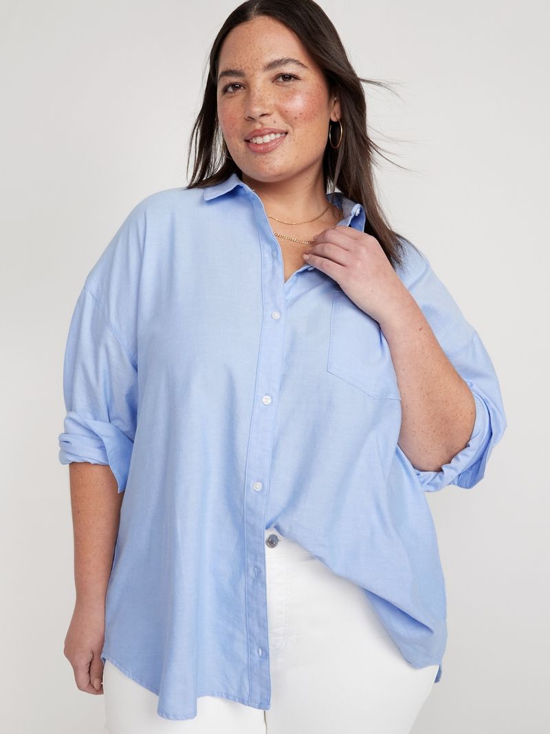 Oversized Button-Down Shirts as Cover-Ups