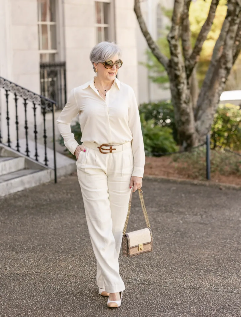 The Classic White Button-Down and Tailored Trousers