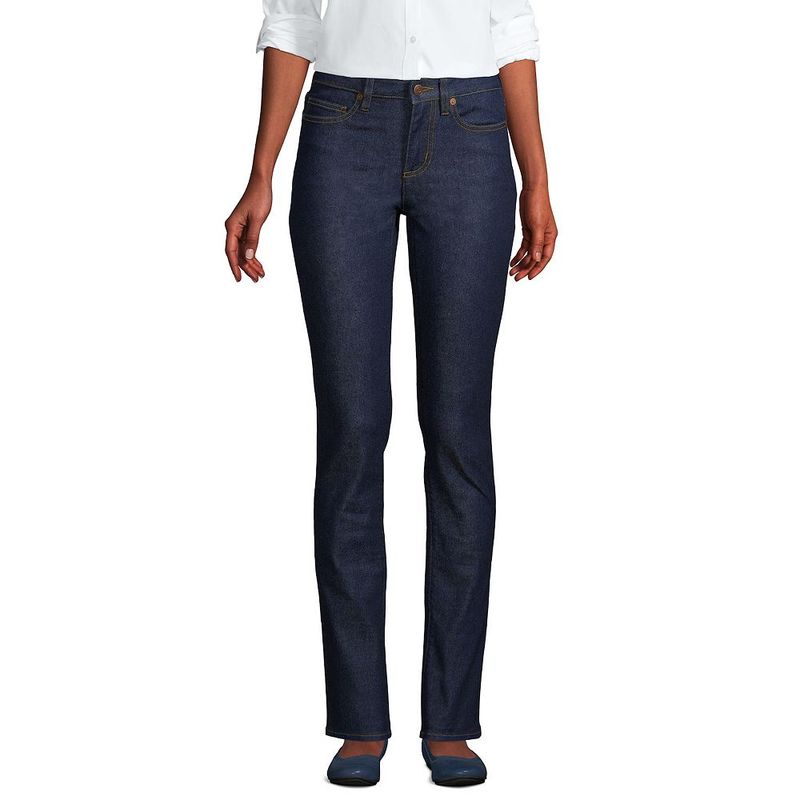 Lands' End Mid Rise Straight Leg Jeans