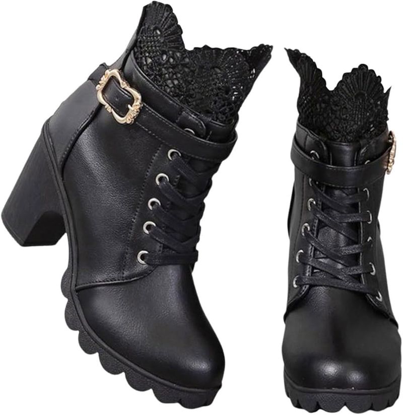 Stacked Heel Booties
