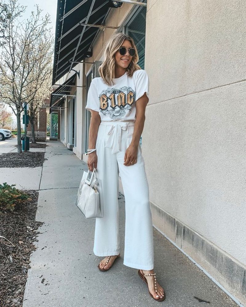 Wide-Leg Culottes with Fitted T-shirt