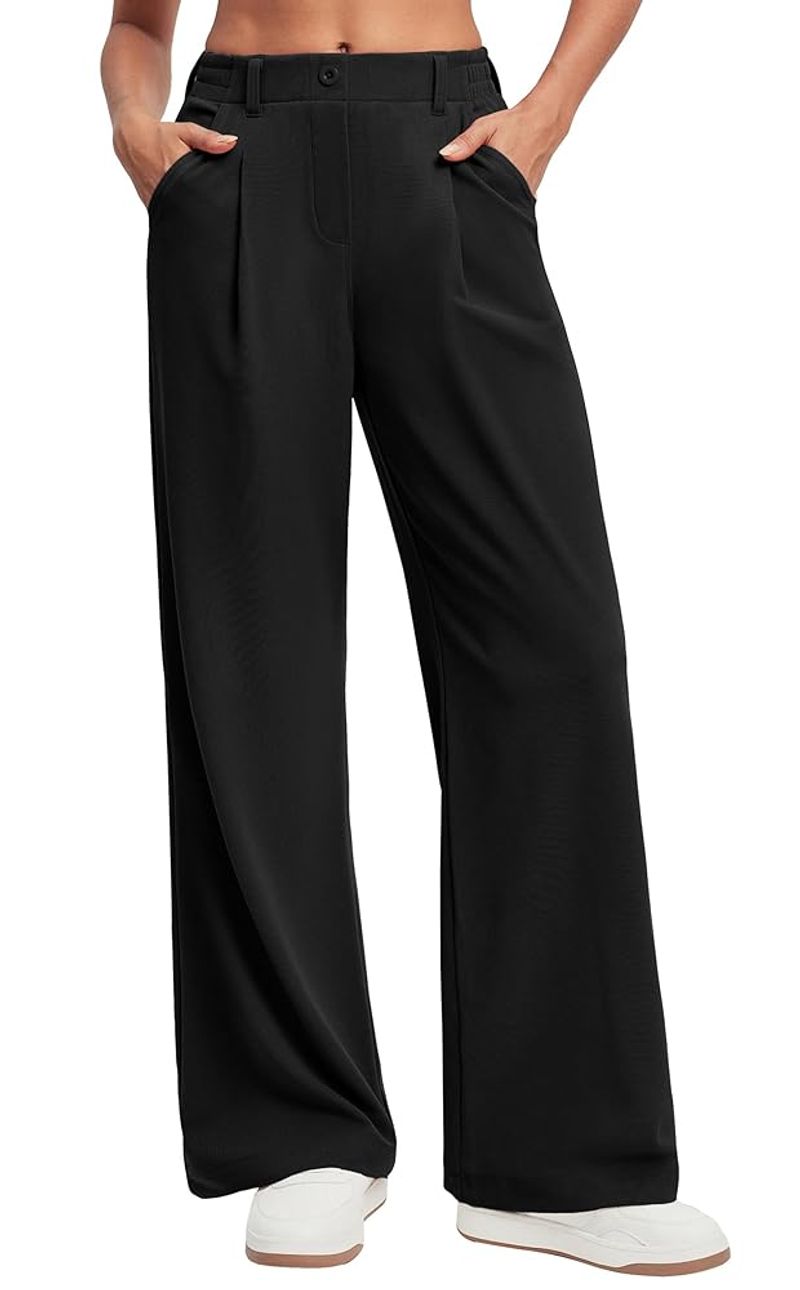 Elastic-Waist Wide-Leg Trousers