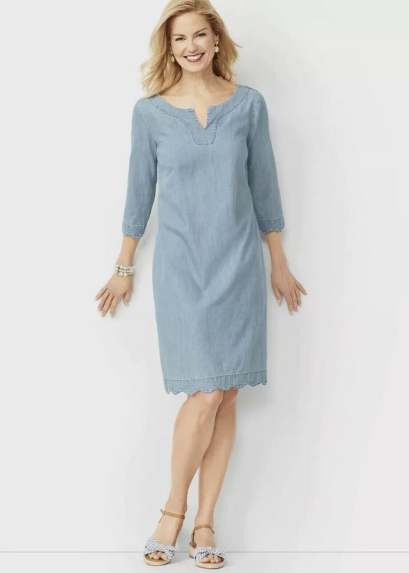 Chambray Three-Quarter Sleeve