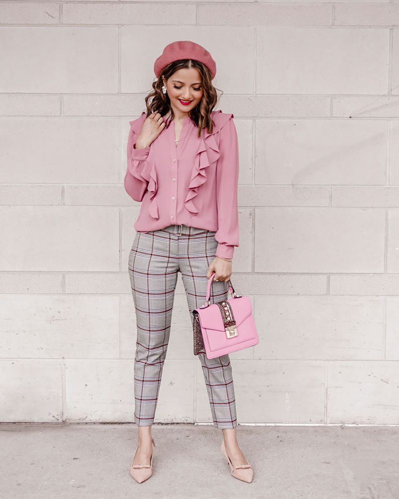Ruffled Blouse and Trousers