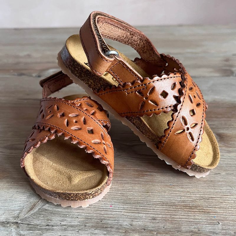 Cutout Leather Sandals