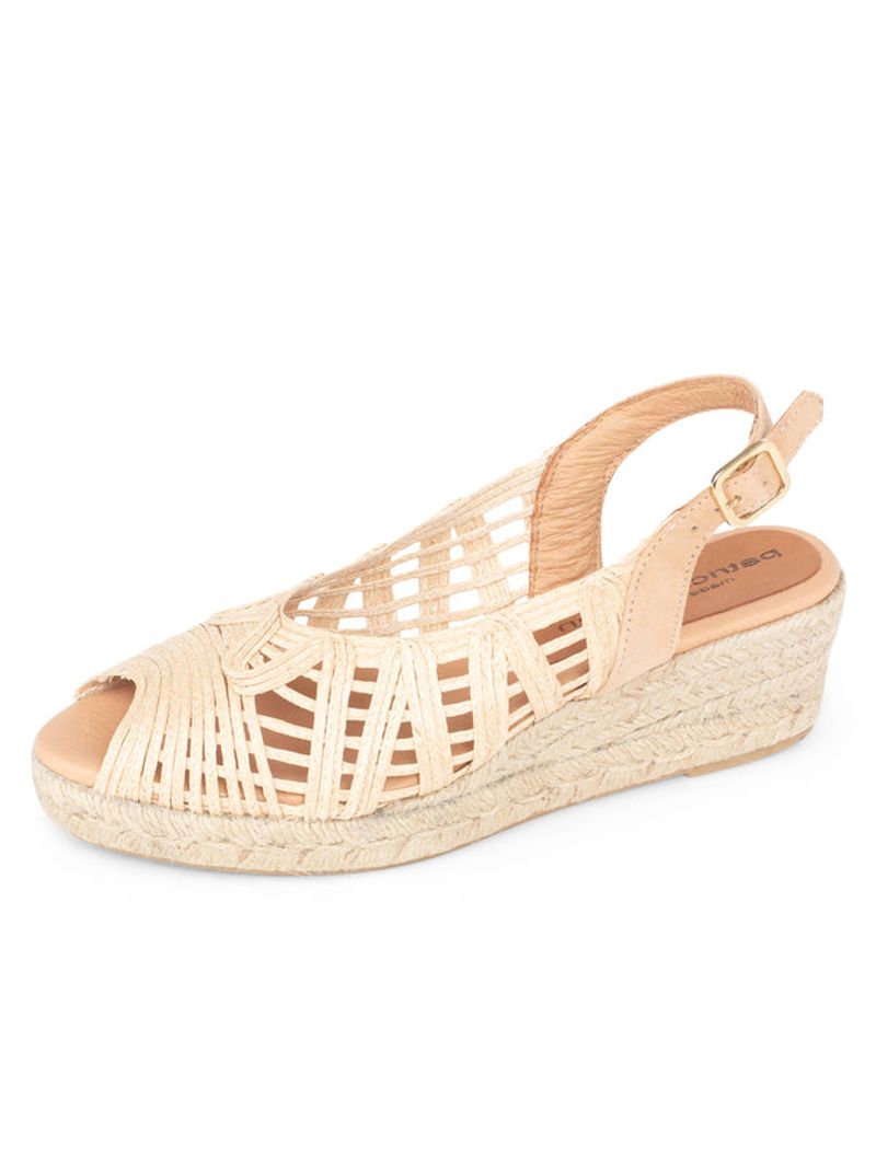 Raffia Woven Ankle-Strap Flats