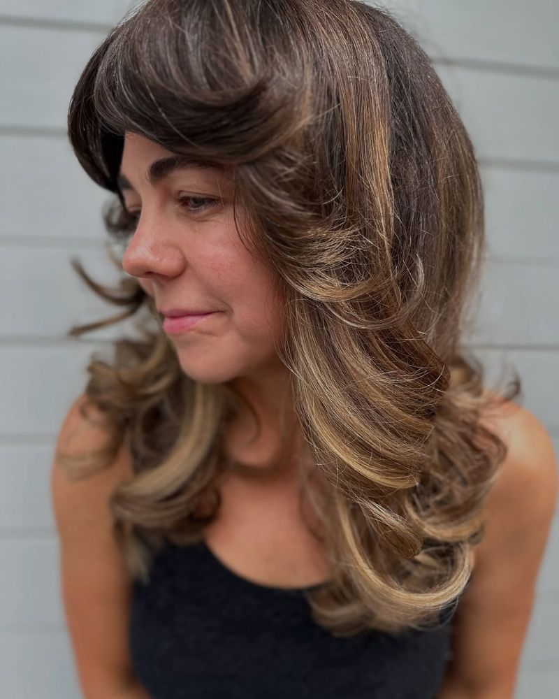 Layered Hair with Natural Waves