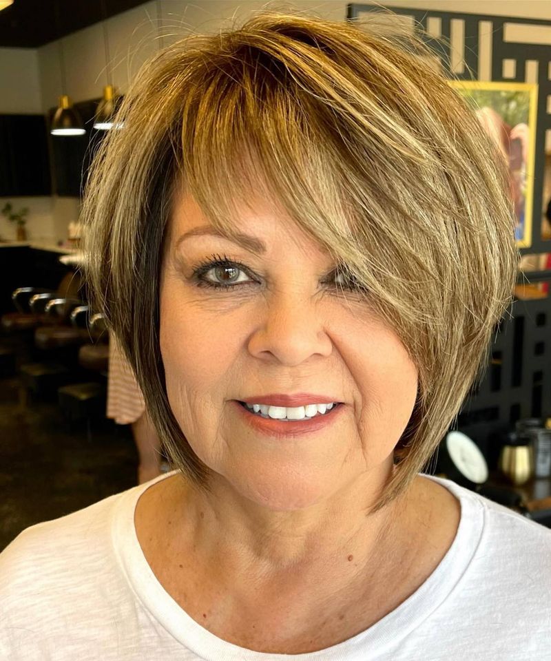 Soft Graduated Bob with Side-Swept Bangs