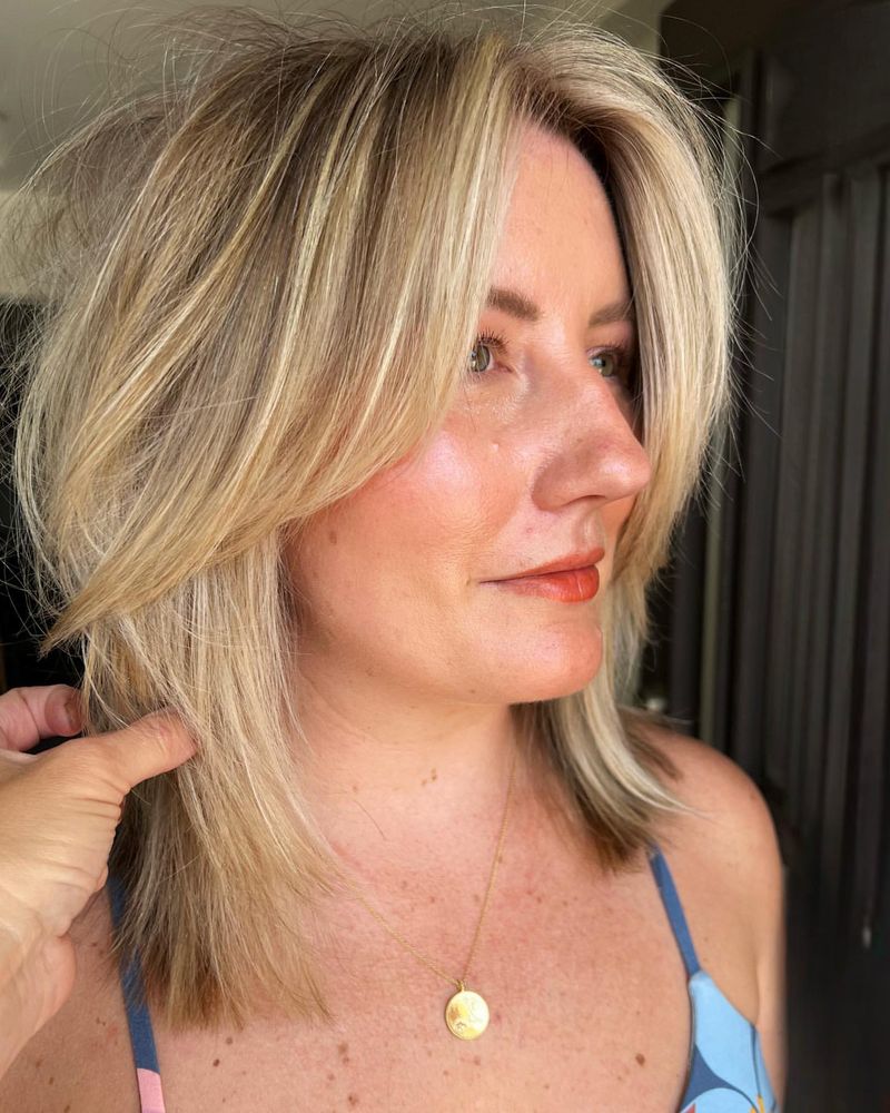 Layered Shoulder-Length Hair